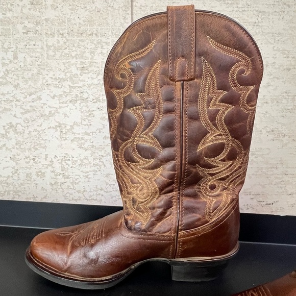LAREDO Mens Rust Breakout Leather Cowboy Western Boots Size 9 - Picture 12 of 15
